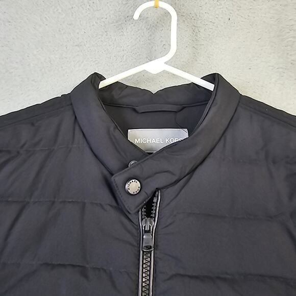 Michael Kors Puffer Down Jacket Men's Large Full Zip Pockets Winter Warm Black - Picture 4 of 10